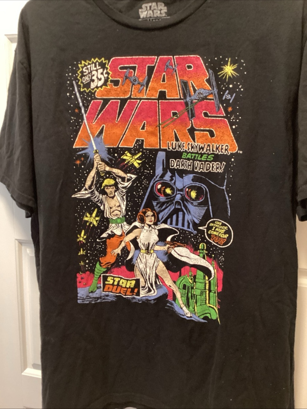 MAD Engine Black Star Wars Graphic Tee with Bright Multicolor Print